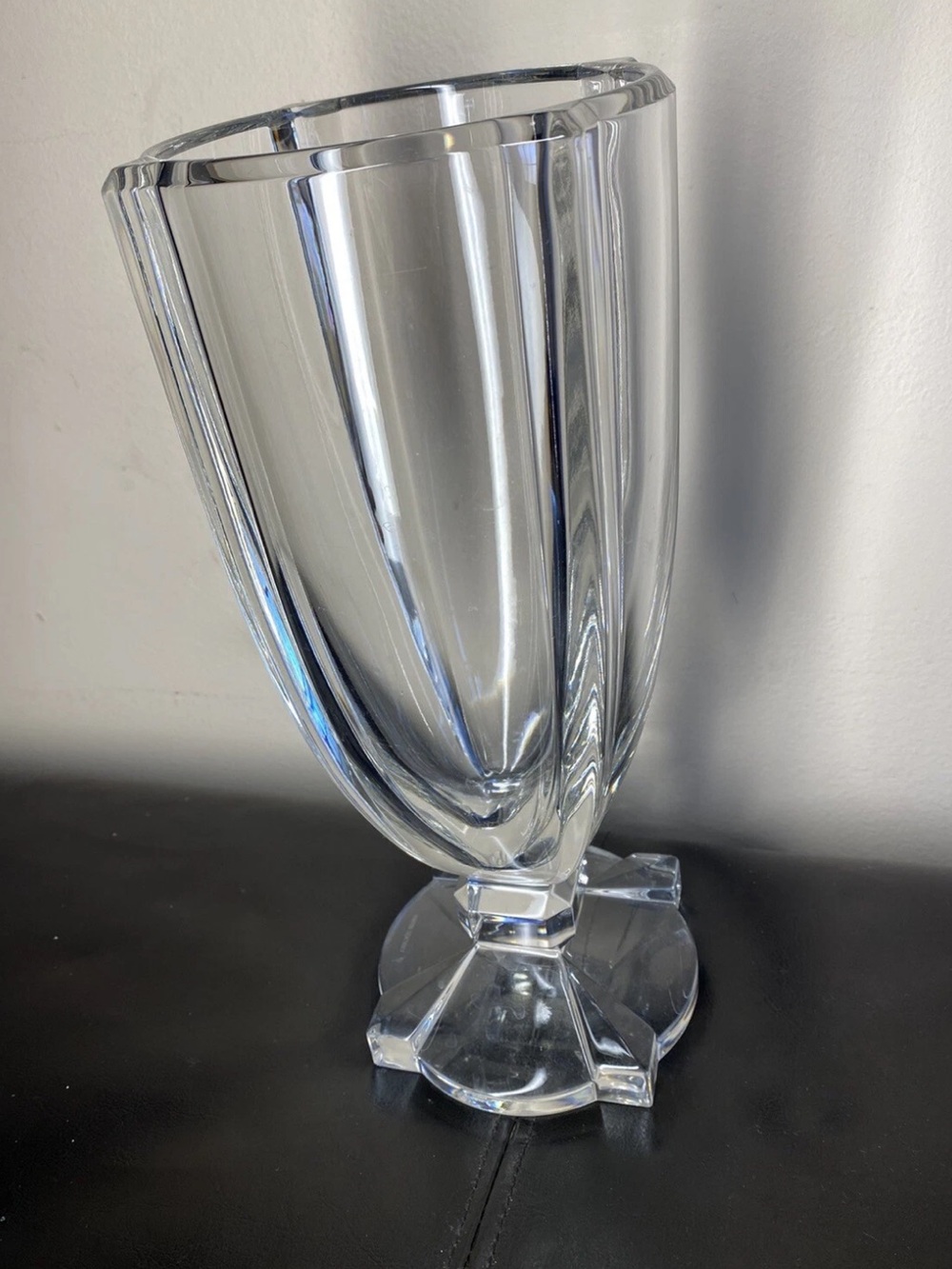 Miller Rogaska Pedestal Vase
Clear Art Glass Heavy